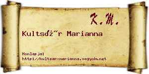Kultsár Marianna névjegykártya